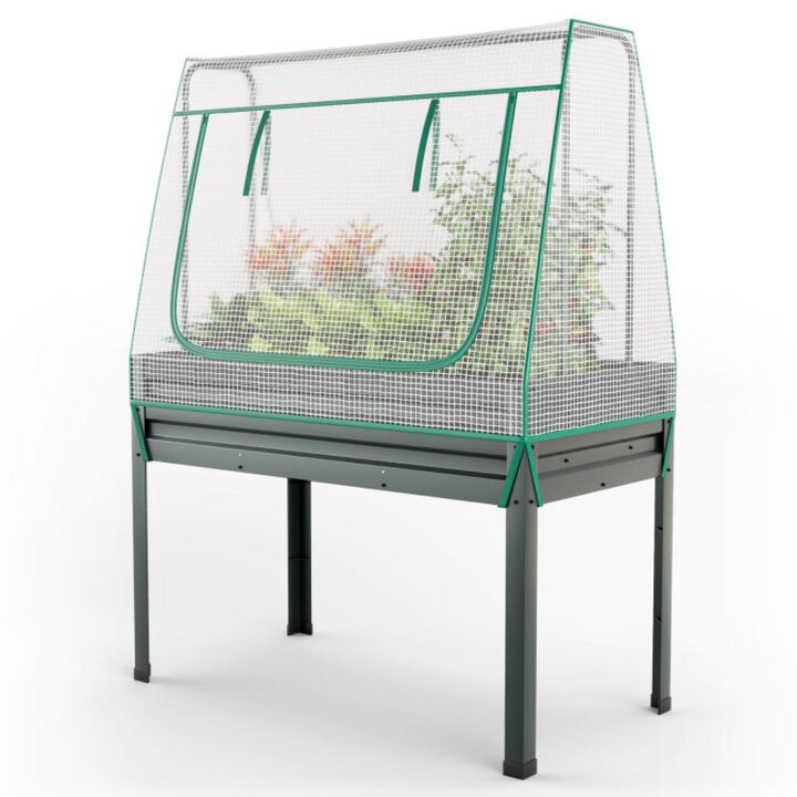 Hivvago 3-in-1 Raised Garden Bed with Greenhouse Cover and Trellis
