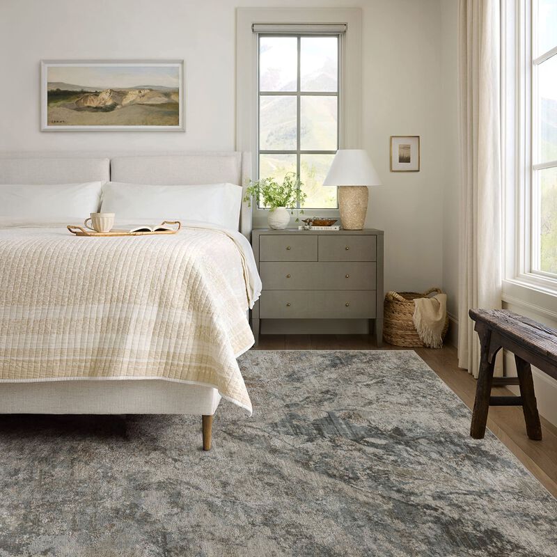 Rug Branch Arden Contemporary Abstract Blue Grey Indoor Area Rug