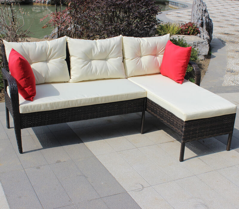 Streamdale 2-Piece Wicker Sectional Sofa and Seat