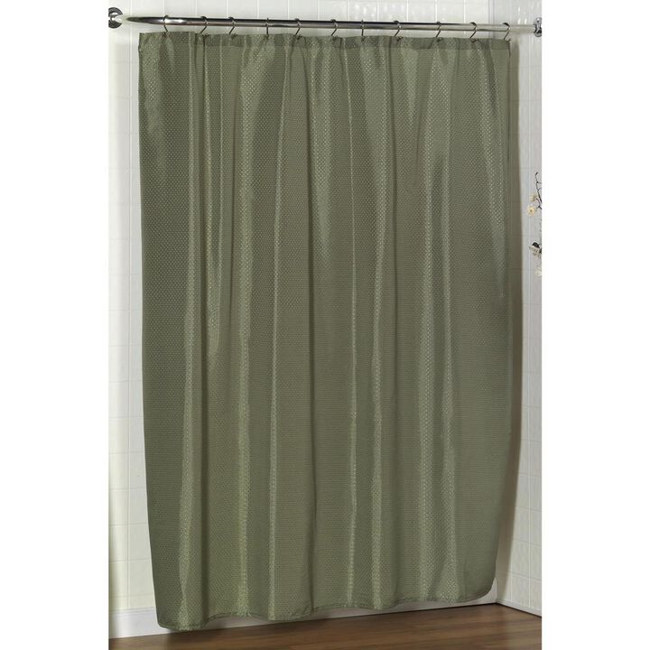 Carnation Home Fashions Home Decorative Lauren Dobby Fabric Shower Curtain