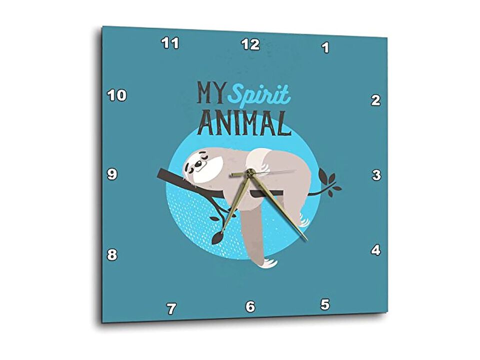 Spirit Animal Sloth Sleeping Tree Wall Clock 10 Inch Home Decor