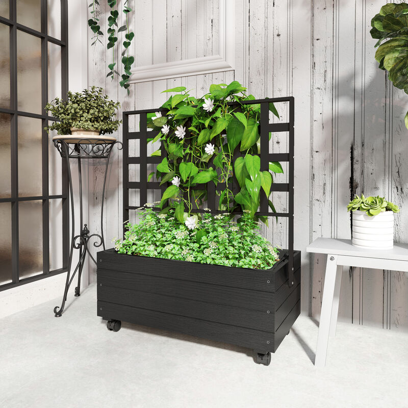 Hivvago Portable Raised Garden Planter with Trellis image number 1