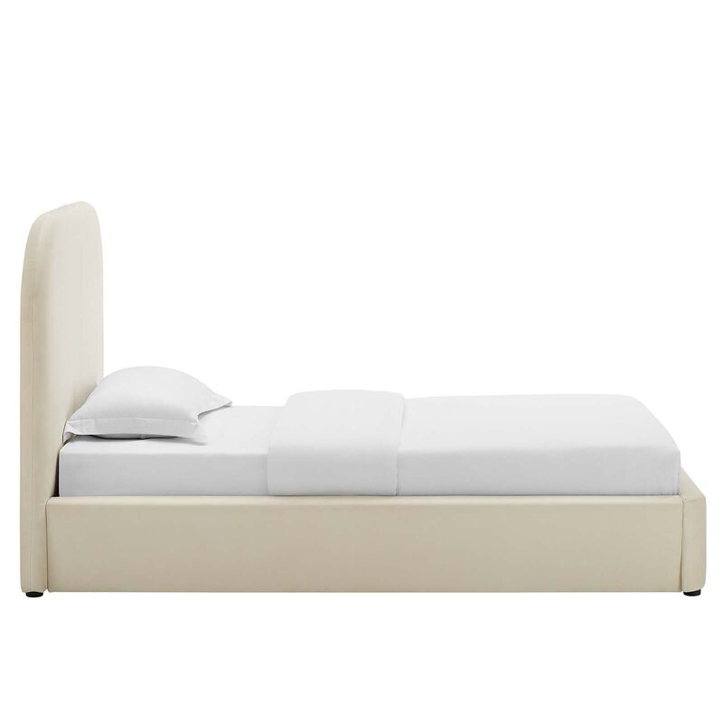 Keynote Performance Velvet Curved Twin Platform Bed image number 3