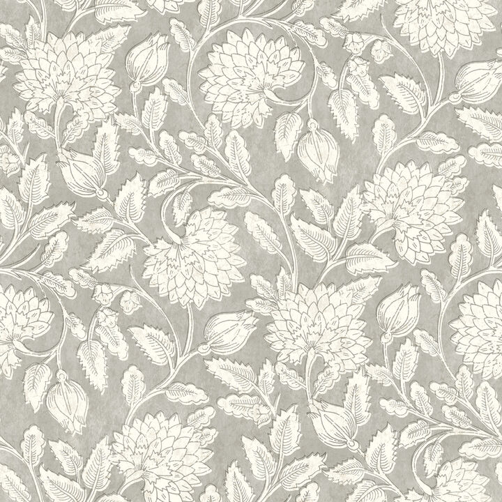 Vadouvan Grey Jacobean Trail Wallpaper