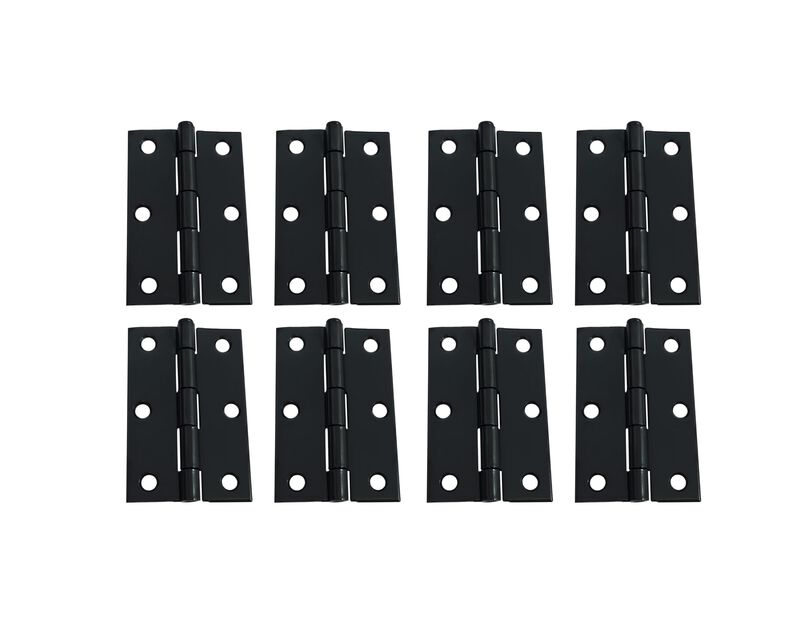 QCAA Narrow Butt Utility Hinge, Thicker, Swaged with Removable Loose Pin for Cabinet Door or Box Hinge, 3x2x1.6mm, Black, Ma