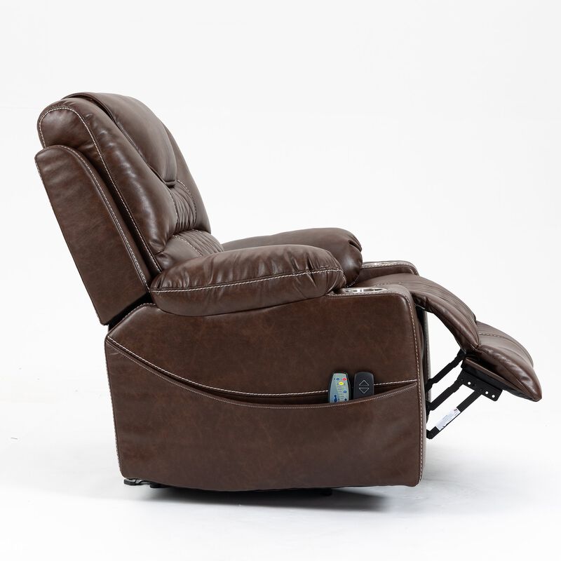 Velvet Recliner Chair with 2 Cup Holder, Lounge Chair Power Lift Chair Relax Sofa Chair image number 4