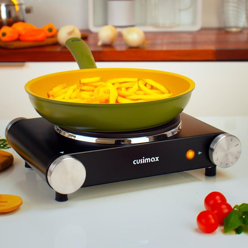 Cusimax Electric Hot Plate For Cooking,1500W Stainless Steel Single Burner With Temperature Control, for All Cookware image number 1