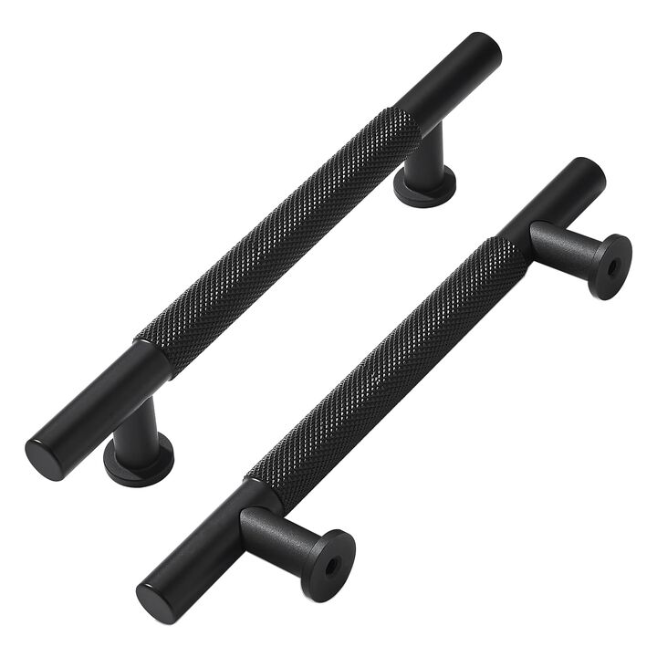 khtumeware 10 Pack 6 Inch(152mm) Drawer Handles Knurled Matte Black Cabinet Pulls Drawer Pulls Kitchen Hardware Kitchen Handles