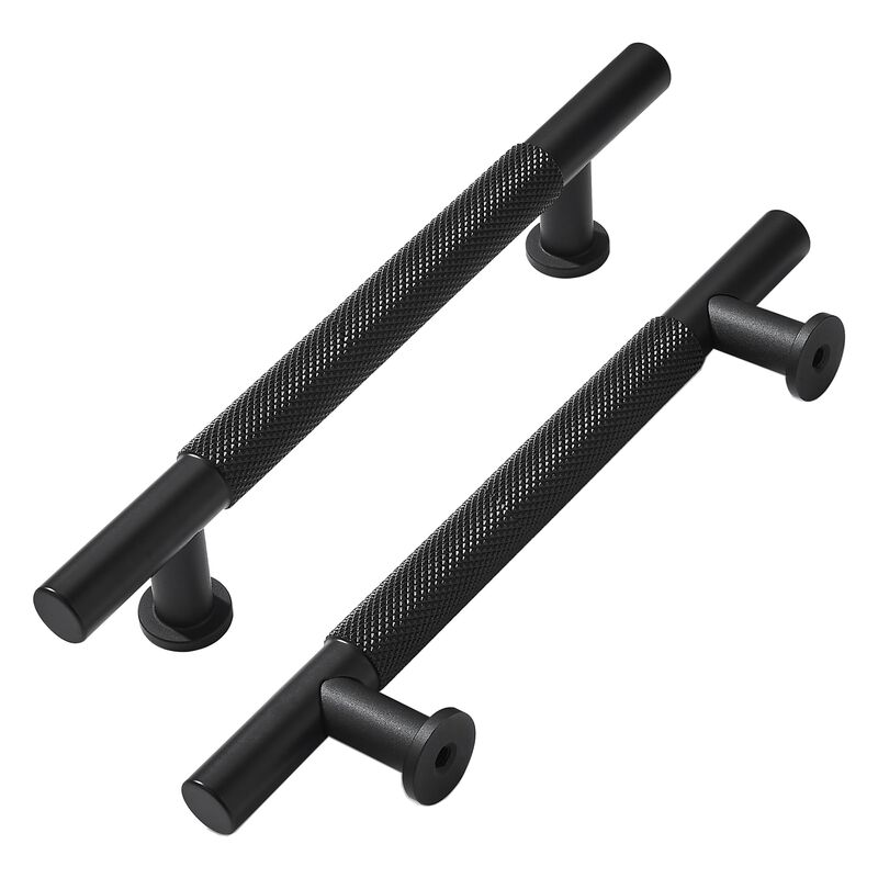 khtumeware 10 Pack 6 Inch(152mm) Drawer Handles Knurled Matte Black Cabinet Pulls Drawer Pulls Kitchen Hardware Kitchen Handles