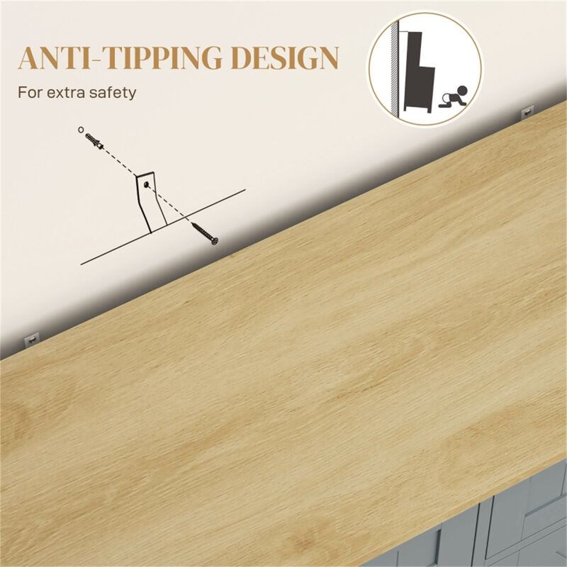 Wooden Kitchen Storage Cabinet for Pantry, Dining, or Coffee Bar