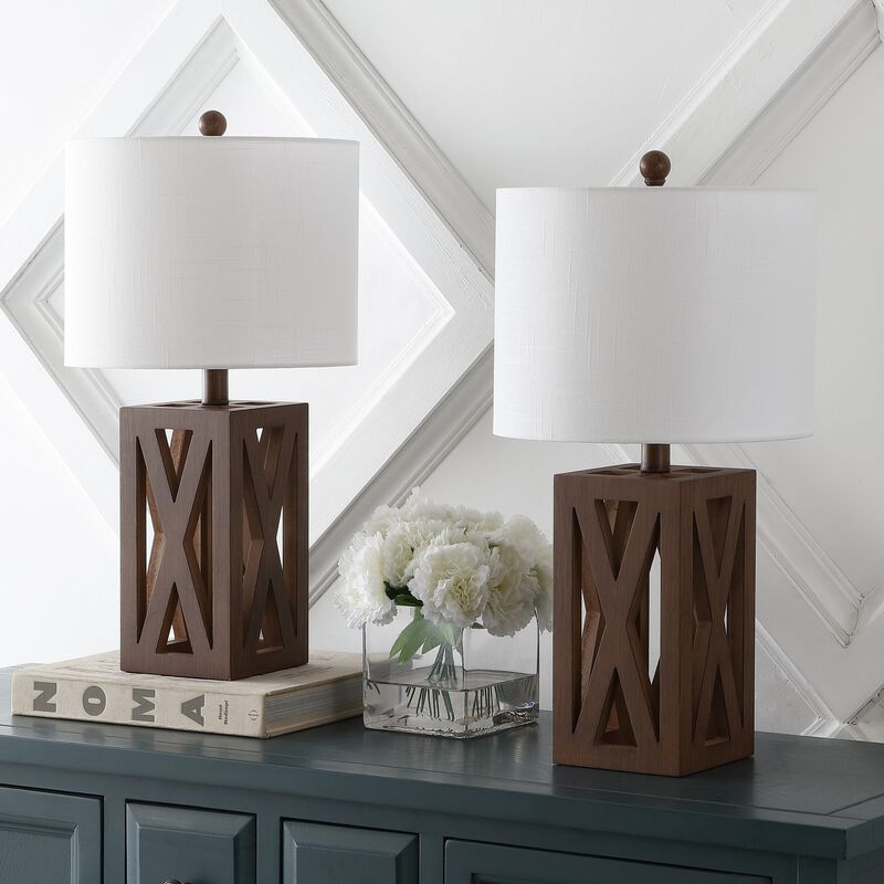 Stewart Farmhouse Wood LED Table Lamp