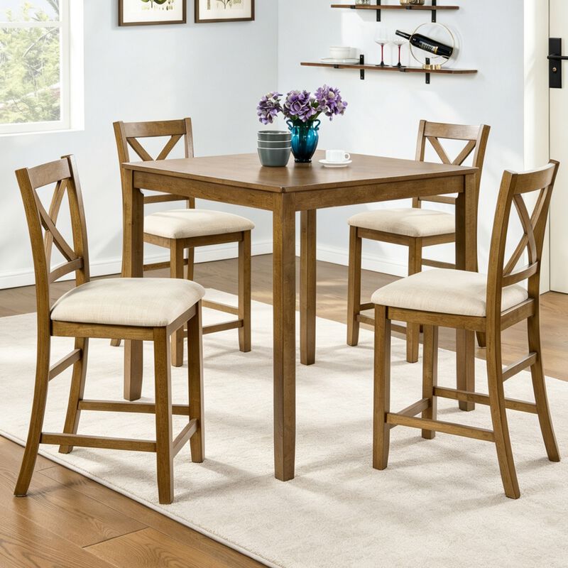 Wipnaf 5‑Piece Square Counter‑Height Dining Table Set image number 2