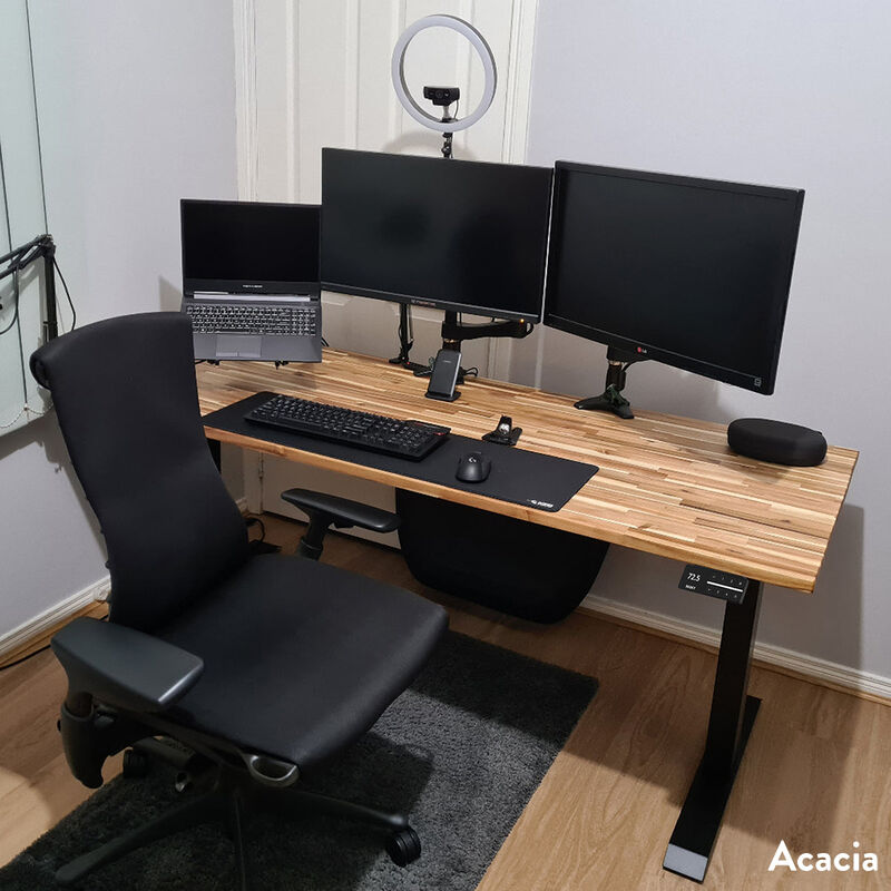 Desky Dual Softwood Sit Stand Desk image number 2