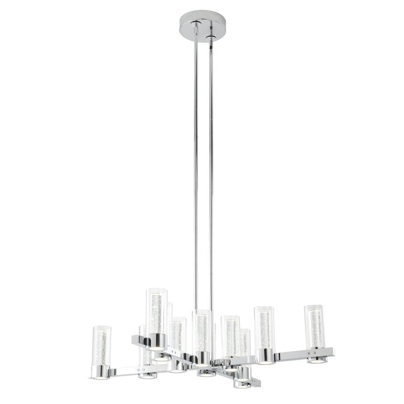 Victory Chandelier Matte Black Metal and Acrylic 12 LED Lights Dimmable