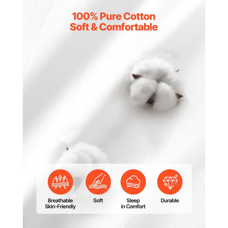 Cotton Duvet Cover Set 3 Pieces with 2 Pillow Shams, Soft Breathable Bedding Set, Zipper Closure image number 5