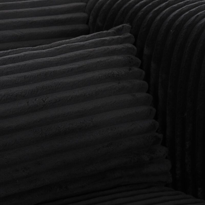 Tarra Fluffy Oversized Black Corduroy Armchair image number 5