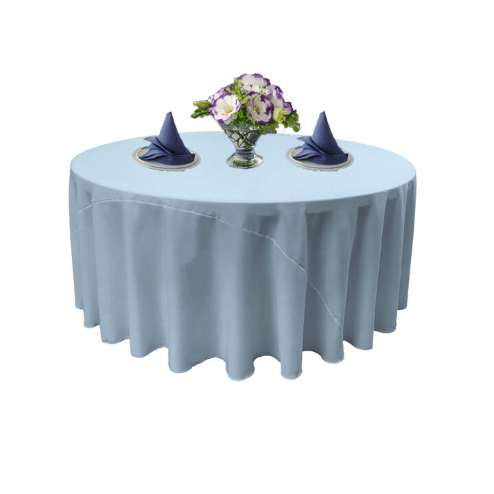 Round Polyester Poplin Tablecloth for Weddings, Parties and Banquet Tables
