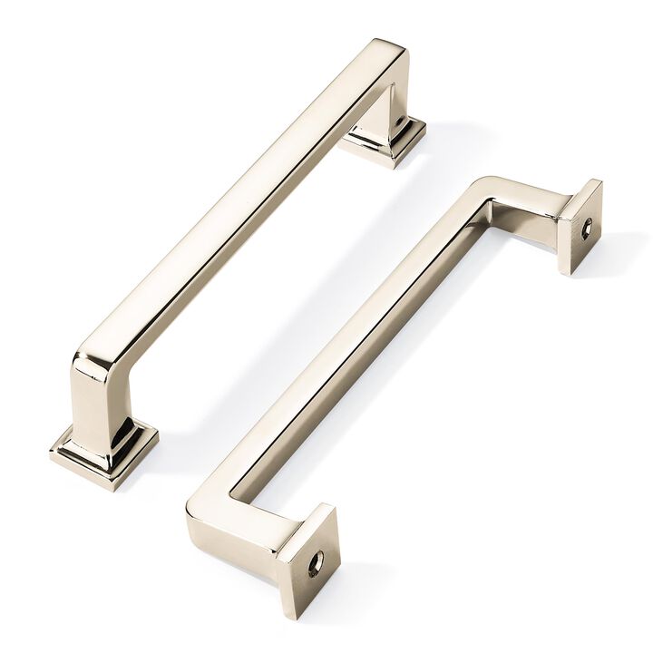 khtumeware 10 Pack Polished Nickel Cabinet Pulls, 6-1/4 Inch(160mm) Hole Centers Cabinet Handles Kitchen Hardware Straight Bar f