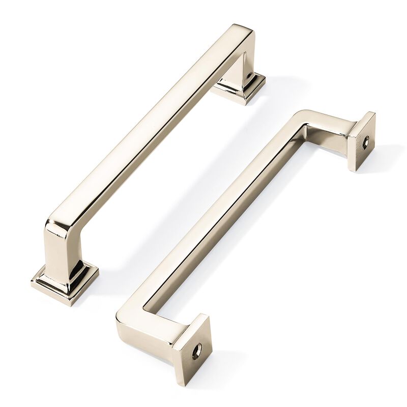 khtumeware 10 Pack Polished Nickel Cabinet Pulls, 6-1/4 Inch(160mm) Hole Centers Cabinet Handles Kitchen Hardware Straight Bar f