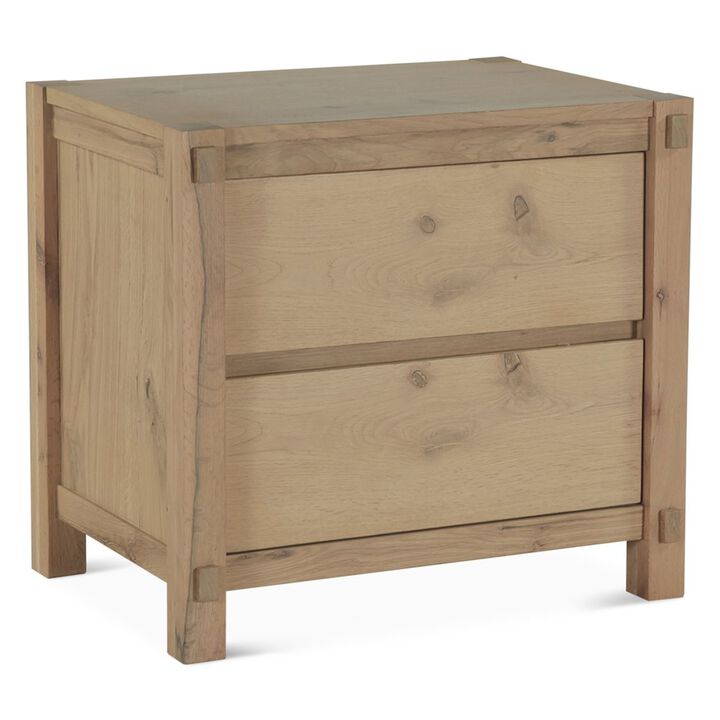 World Interiors Alpine Nightstand in Distressed Oak