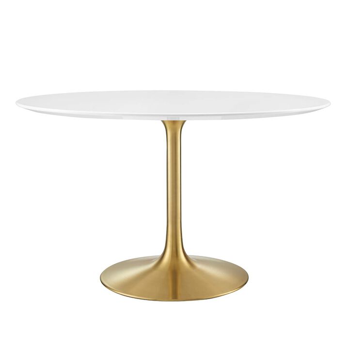 Modway - Lippa 48" Round Wood Dining Table Gold White