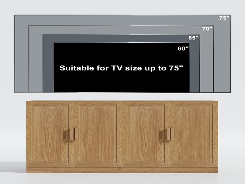 2-Piece Modern Minimalist Wood Grain Edge Cabinet, Multifunctional Storage with 3-Layer Shelves image number 3