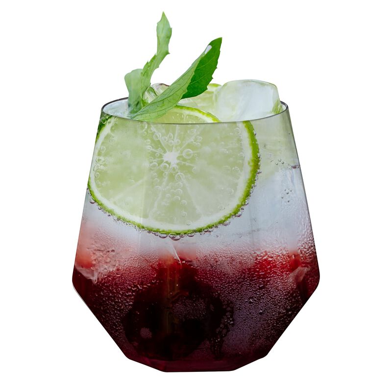 12 oz. Clear Hexagonal Stemless Plastic Wine Goblets (64 Glasses) image number 2