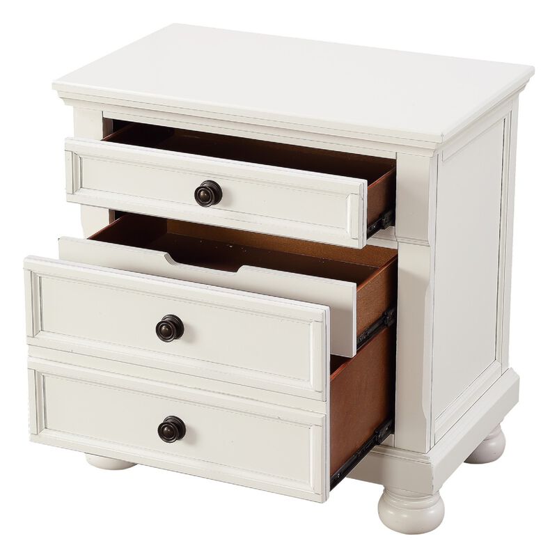 Queen Size Bedroom Set, White Finish, Storage Bed with Drawers, 2-Piece Set with Bed and Nightstand image number 6