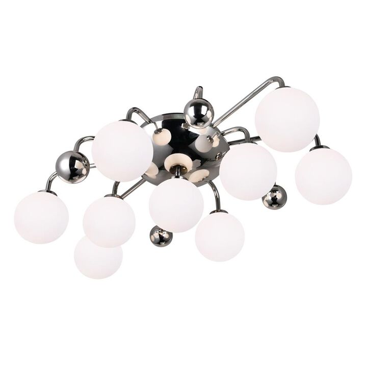 CWI Lighting Element 9 Light Flush Mount With Polished Nickel Finish