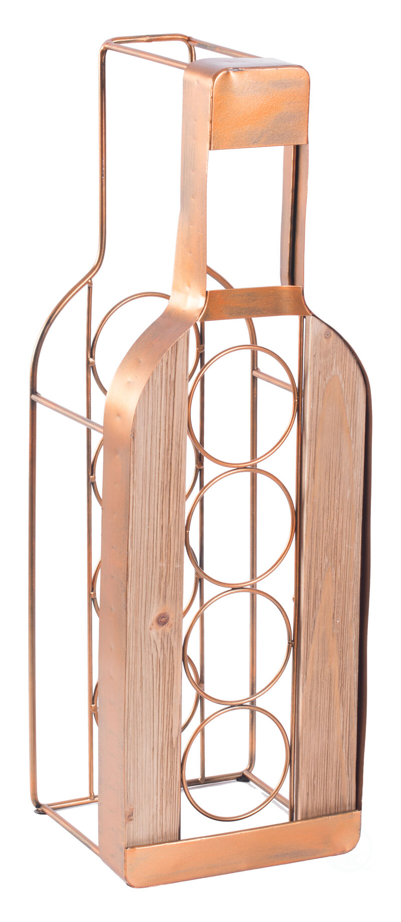 Vintage Decorative Metal Bottle Shaped Freestanding 4 Wine Bottle Holder