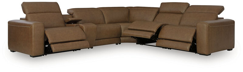 Rally-Up 6-Piece Dual Power Leather Reclining Modular Sectional with Console image number 7