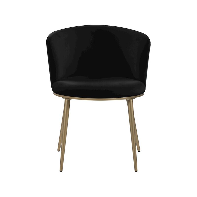 Meridian Furniture Skylar Black Velvet Dining Chair, Set of 2