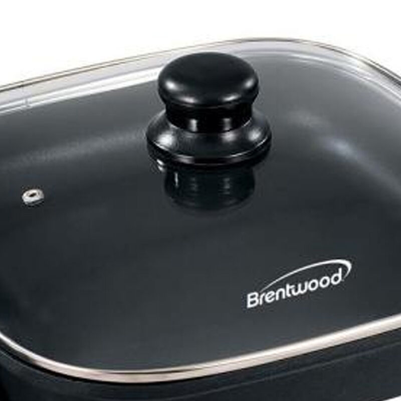 Brentwood 12 in. Electric Skillet with Glass Lid in Black
