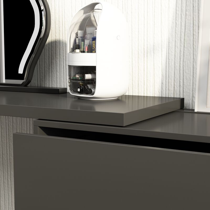 6-Drawer L-Shaped Dresser in Black with Rotatable Desk 47.2 in. W x 51.2 in. D x 32.7 in. H