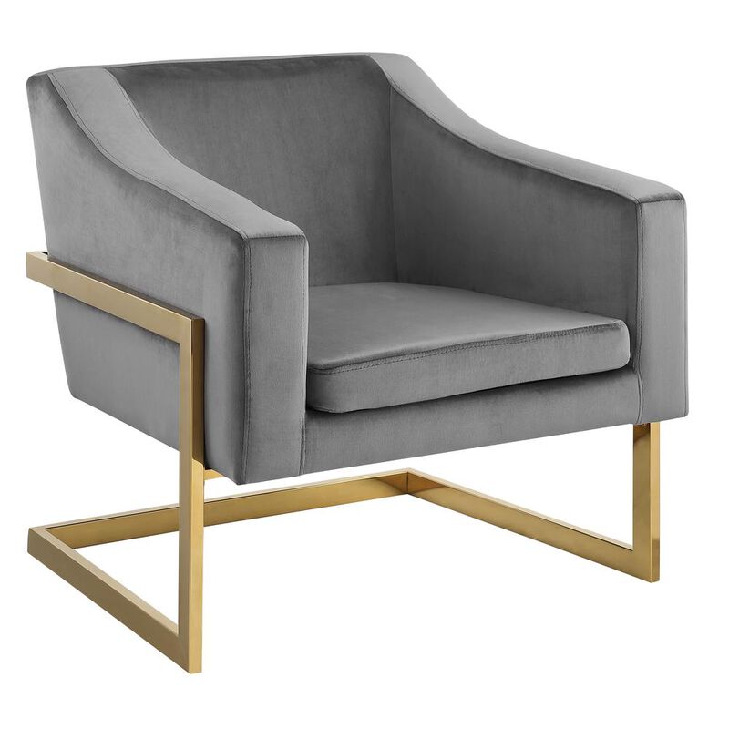 Hampshire Velvet Modern Accent Chair image number 1