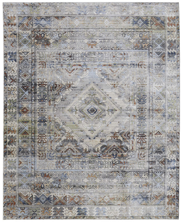HomeRoots Abstract Power Loom Worn Faded Area Rug