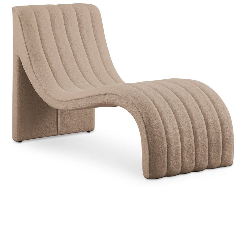 Meridian Furniture Orian Beige Teddy Fabric Chaise