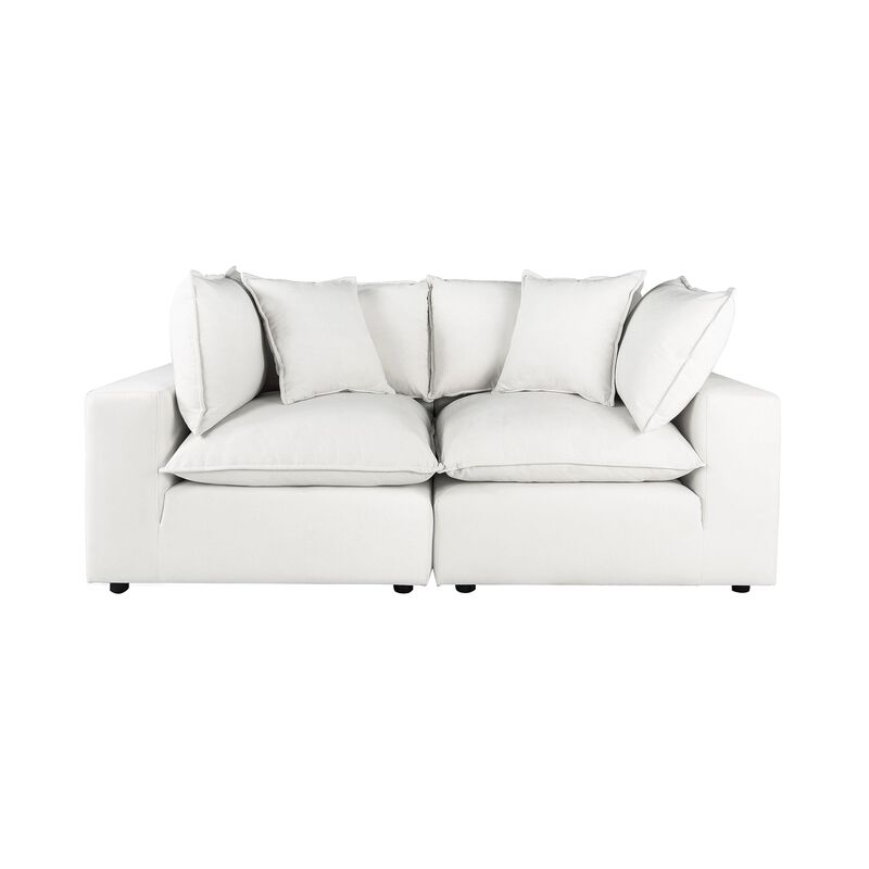 Cali 80" Pearl Performance Fabric Modular Loveseat - TOV Furniture image number 2