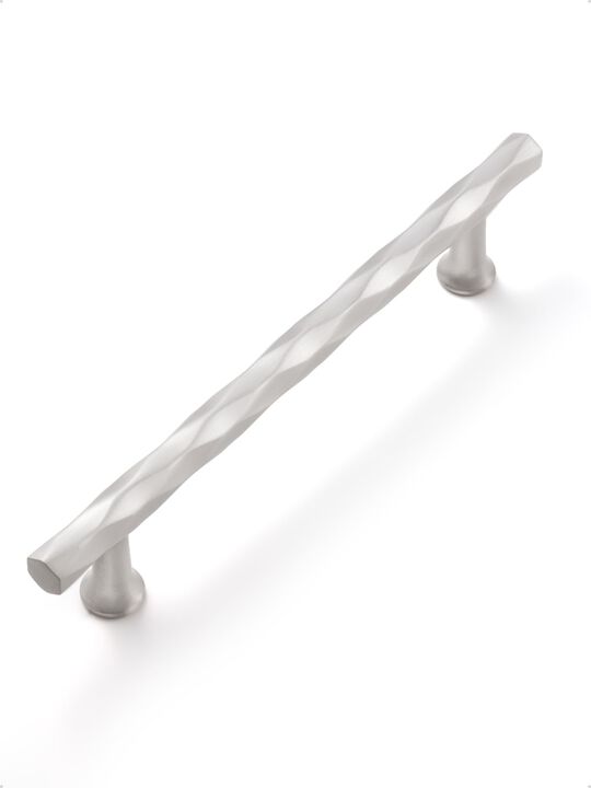 JIASENBAO Brushed Nickel Cabinet Pulls 5"" Hole Center 10 Pack Hammered Silver Cabinet Handles Decorative Kitchen Drawer Dresser