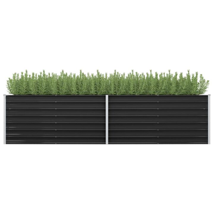 vidaXL Garden Raised Bed Anthracite 126"x31.5"x30.3" Galvanized Steel