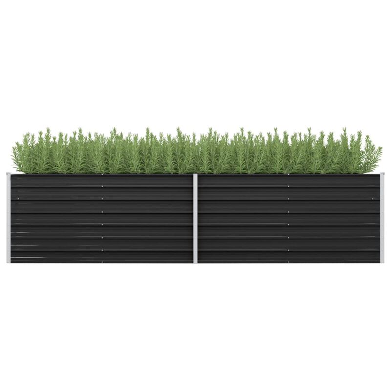 vidaXL Garden Raised Bed Anthracite 126"x31.5"x30.3" Galvanized Steel