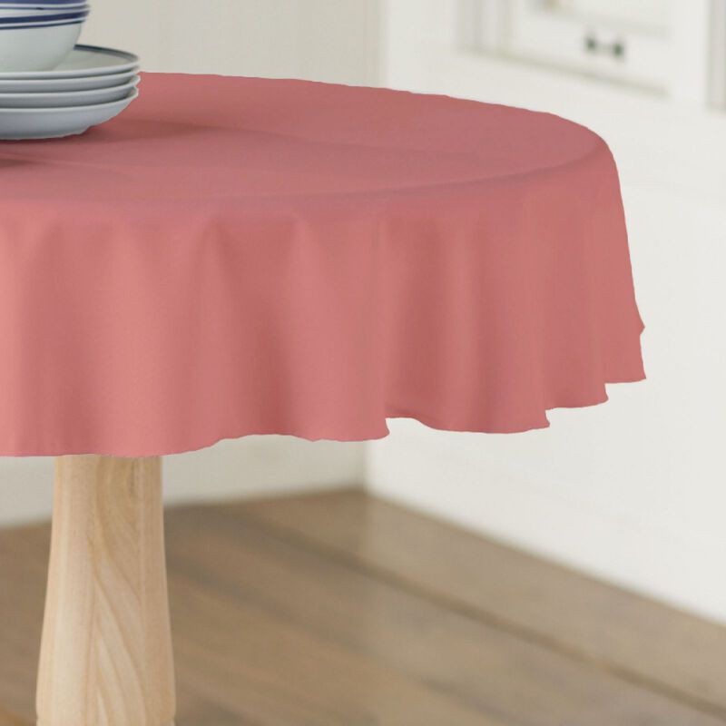 Polyester Poplin Round Tablecloth 51 Inch Dining Table Cover image number 2