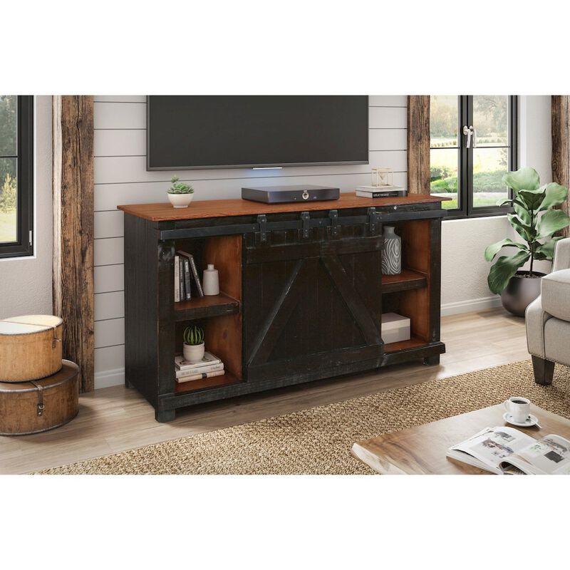 Crafters and Weavers Westgate 60 Sliding Barn Door TV Stand - Black