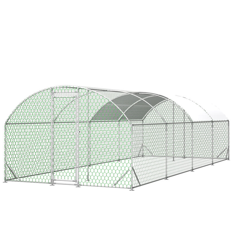 26'x9'x6'Large Metal Chicken Coop,Walk-in Poultry Cage image number 0