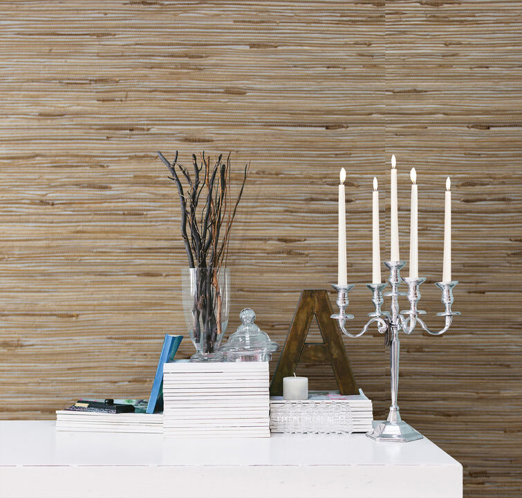 Tereza Silver Foil Grasscloth Wallpaper