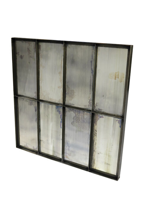 HomeRoots 40" Black Square Metal Framed Accent Mirror