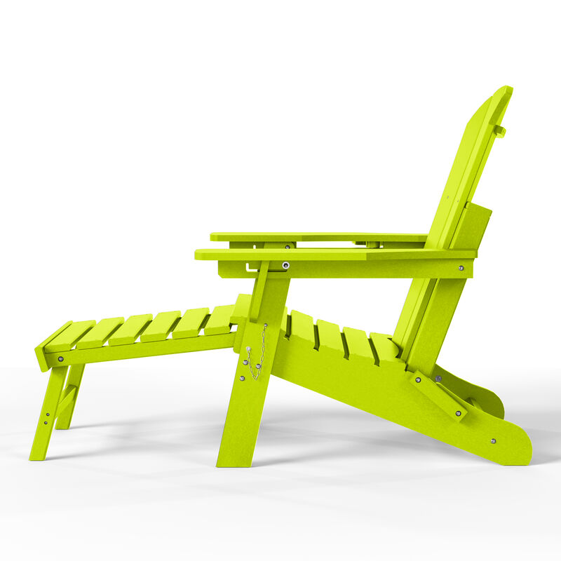 WestinTrends Folding Adjustable Adirondack Chair with Retractable Ottoman and Cup Holder image number 4