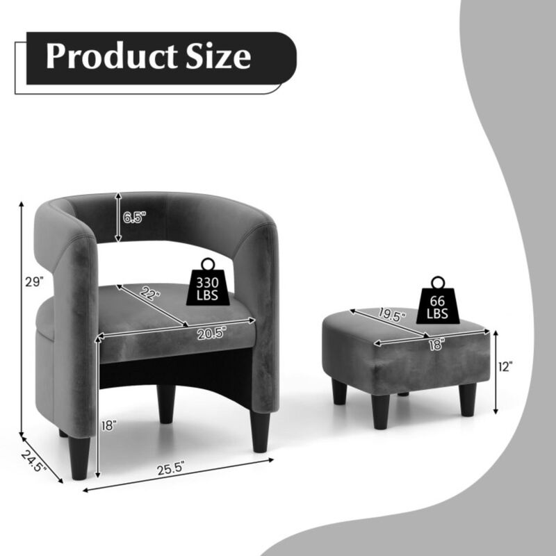 Hivvago Comfy Accent Armchair with Footrest