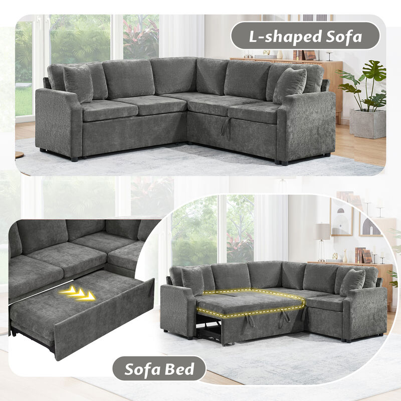Merax Sectional Sofa Bed L-shaped Sectional