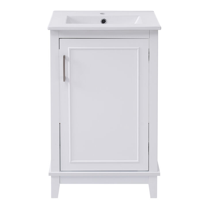 ELEMENT ACE Modern Compact Bathroom Vanity Cabinet with Ceramic Basin and Ample Storage Space